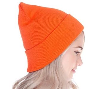 NWT Top Level Unisex Neon Orange Beanie